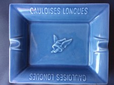 CENDRIER PUBLICITAIRE GAULOISES LONGUES FAÏENCE D'ART PROCERAM MADE IN FRANCE
