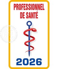 Caducée Professionnel de Santé 2026 - Sticker autocollant pare-brise