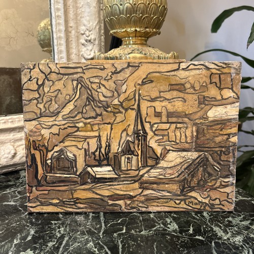 Tableau huile sur panneau - tableau,