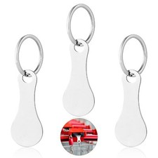 Lot de 3 jetons de chariot de courses en acier inoxydable-Jeton Caddie Metal-...