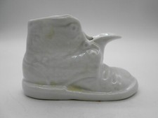 CENDRIER FIGURINE BOTTINE / CHAUSSURE EN PORCELAINE BLANCHE ALLEMANDE ? 