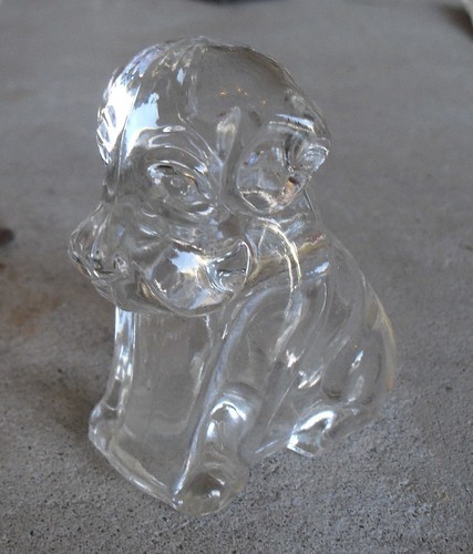 Vintage heavy glass puppy dog - heavy,