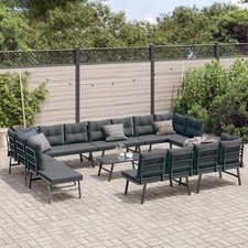Ensemble de Bancs de Jardin avec Coussins Chaise Terrasse 9 pcs Noir vidaXL