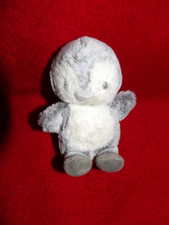 Doudou TEX BABY  Mini Peluche Pingouin Gris Chiné et Blanc