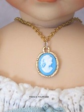 Collier camée Bleu mini