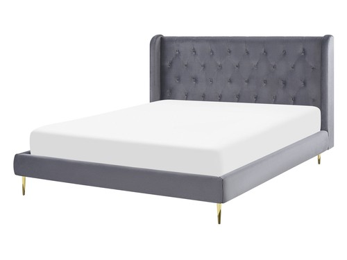 Lit double rangement velours - lit,
