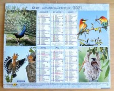 Almanach du Facteur 2021 - Calendrier Oller - Oiseaux - Doubs