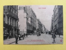 cpa Rare PARIS Rue du FAUBOURG SAINT DENIS Tabac Domergue OMNIBUS HIPPOMOBILE