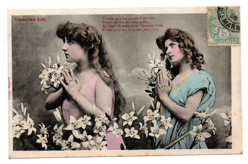 Cpa dans les lis jeunes - cpa,