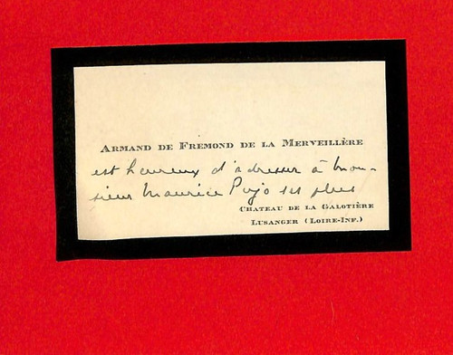 Carte visite armand de - de, /