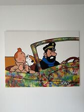 Tintin Hadock ,Monsieur SONIC Street Art Graffiti Peinture Sur Toile 80x60cm