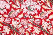 Par Yard Indien Main Bloc Imprimé Tissu Coton Naturel Imprimé Sanganeri Vintage