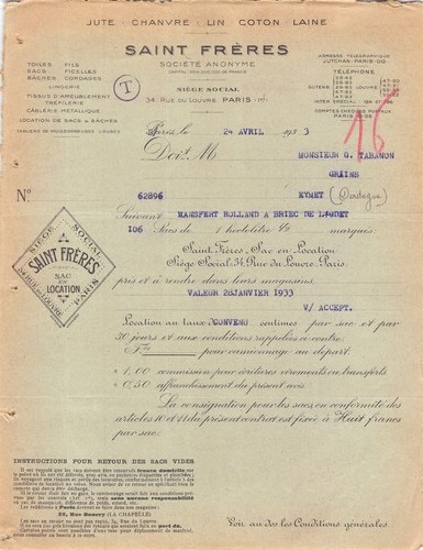1933 jute chanvre lin - chanvre,