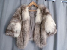 Vintage Veste Courte Boléro Fourrure renard gris