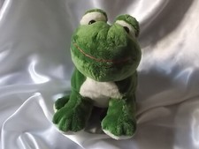 Doudou, peluche grenouille vert et blanc, Gipsy