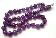 COLLIER en pierre VIOLET NEUF L=45cm noué entre pierre