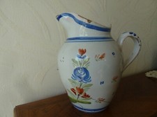 Cruche pichet verseuse HB Quimper en terre cuite émaillé ancien objet collection