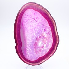 Tranche d’agate rose teinté