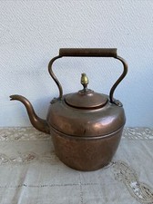 Ancienne Théière Cuivre Et Laiton Bouilloire Col De Cygne Deco