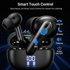 Écouteurs sans fil, casque stéréo basse Bluetooth 5.3 2025 avec micro ENC...