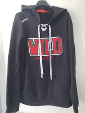 Sweat-Shirt Capuche CCM Wild Minnesota Saint-Paul LNH Vintage Taille L Hockey
