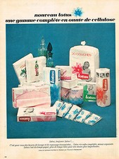 PUBLICITE ADVERTISING  1965   LOTUS  ouate cellulose mouchoirs