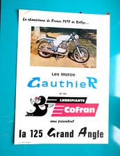Vintage Rare Brochure MOTO GAUTHIER 125 GRAND ANGLE Championne de France 1972 