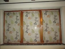 Lot de 3 Rideaux à motif feuilles,en TBE