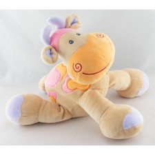 Doudou girafe vache beige taches orange rose NATTOU LOT DE 2 - 7154