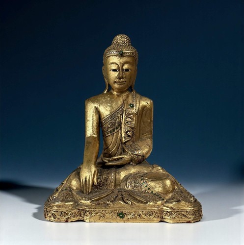 Statue bouddha bois - en,