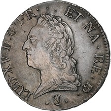 France, Louis XV, Écu de Béarn à la vieille tête, 1771, Pau, Argent, TTB
