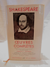 LIVRE LA PLEIADE SHAKESPEARE OEUVRES COMPLETES COMMEDIE II TRAGEDIES