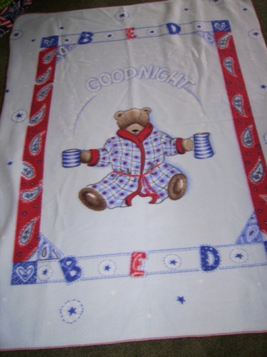 Goodnight teddy fleece blanket - fleece,