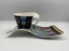 Tasse À Café + Sous-tasse Villeroy & Boch New Wave Psycédélique Parfait État