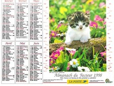 almanach France LA POSTE 1998 - Chatons - Dpt 76