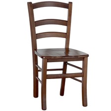 Chaise De Salle À Manger En Bois Venezia Avec Assise En Bois Massif Noyer Foncé