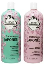 Kit de lissage japonais G.Hair + shampooing anti-résidus 1L - cheveux sans...