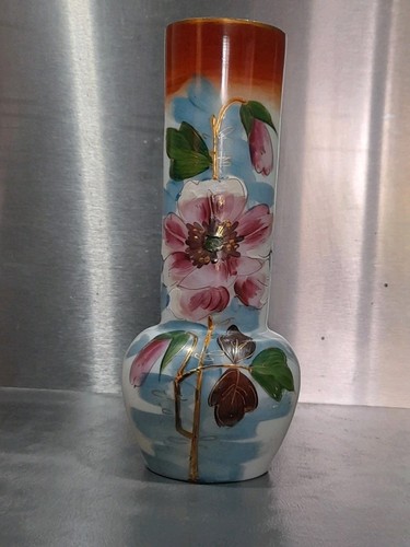 Ancien vase opaline émaillée - ancien,