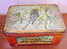 Ancienne Boite métal lithographiée courses de chevaux signée Vincent Anglade 47