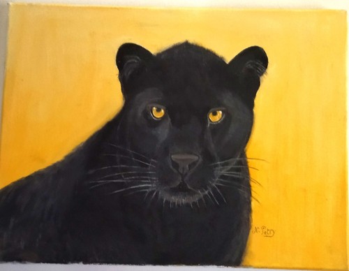 Tableau panthere noire - panthere,