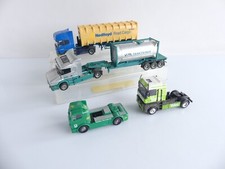 HERPA 1:87 / 4 CAMIONS / SCANIA X 2 /  MERCEDES  / RENAULT + 2 REMORQUES