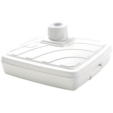 EDA - Pied parasol plastique 40l blanc sur rouleau