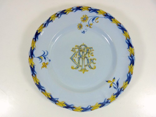 Assiette faïence craquelée