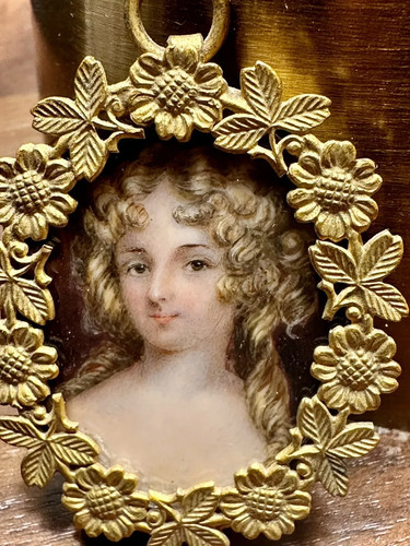 Antique painted miniature - painted,
