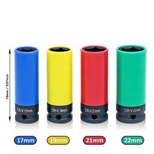 Douille longue à choc avec protection pour jantes alu - 17mm 19mm 21mm 22mm NEUF