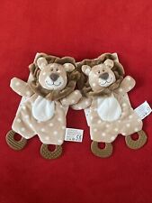 🇫🇷 Doudous Plat Lion Marron Bruissant Anneaux Dents ZDT ACTION 100 % NEUFS