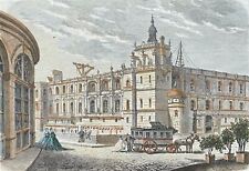 Restauration du château à Saint-Germain-en-Laye aquatinte vers 1862 Yvelines