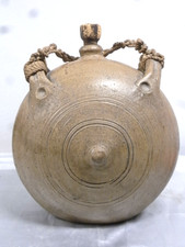 🇫🇷 ANCIENNE GROSSE GOURDE TERRE CUITE GRÈS VERNISSÉ ART POPULAIRE 19ème