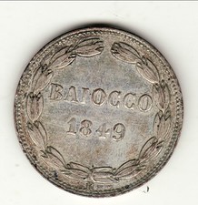 VATICAN PIUS IX BAIOCCO 1849