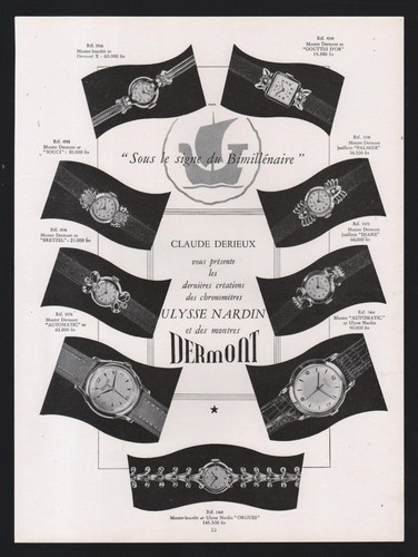 Publicité 1951 montre ulysse - publicité,